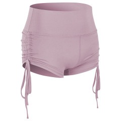 tunnel string tie up yoga shorts high waist butt lift gym sport short