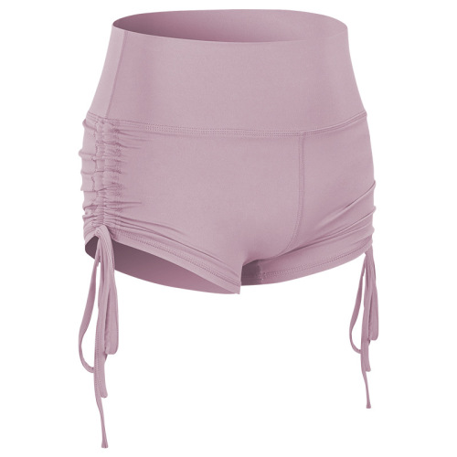 tunnel string tie up yoga shorts high waist butt lift gym sport short