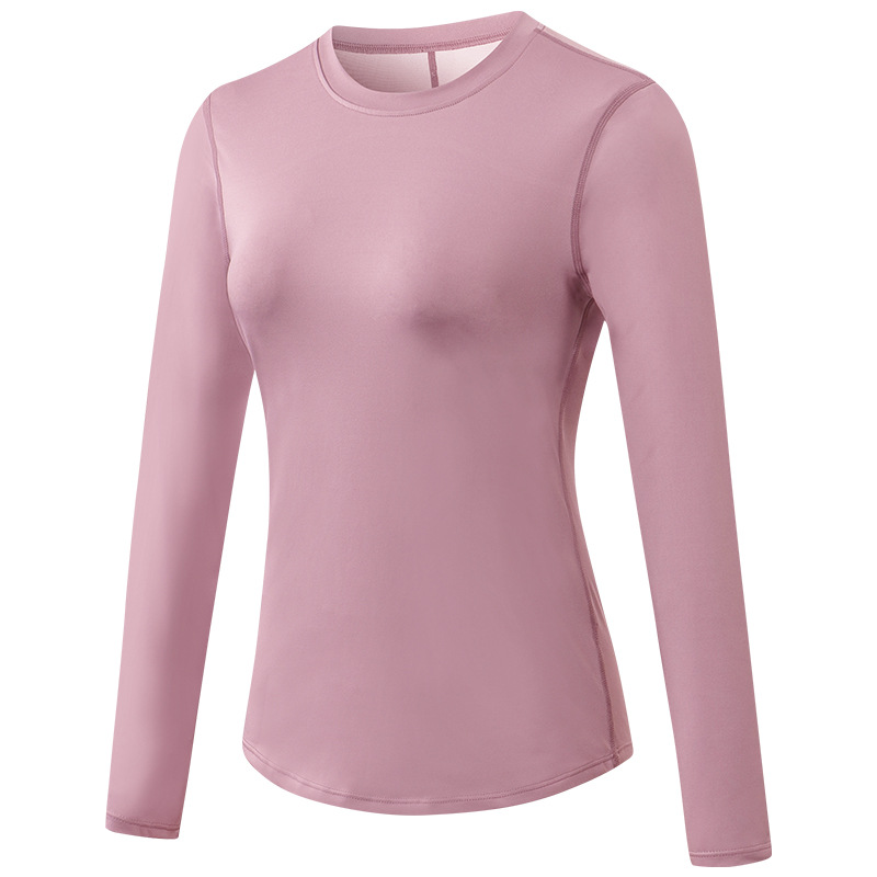 mesh patchwork round collar yoga tshirt long sleeve autumn sport running tee tops wear