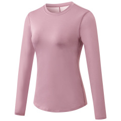mesh patchwork round collar yoga tshirt long sleeve autumn sport running tee tops wear
