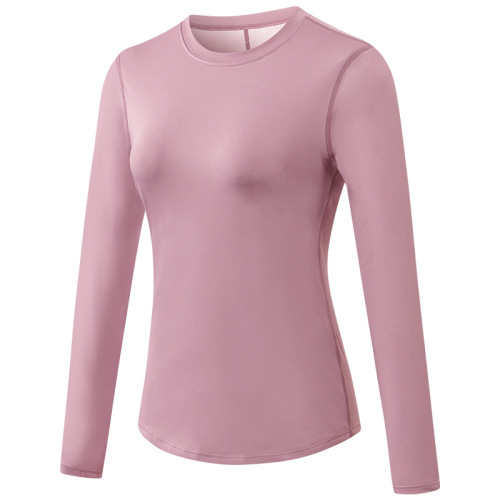 mesh patchwork round collar yoga tshirt long sleeve autumn sport running tee tops wear