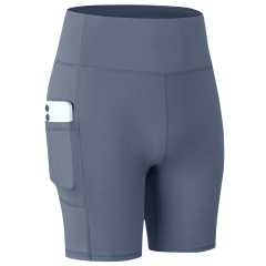 solid color yoga shorts with phone pockets gym sport shorts