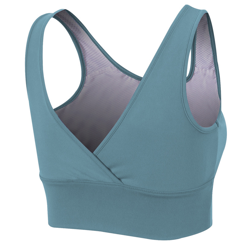 detachable cup padding women yoga bra top V hollow out sexy gym bra