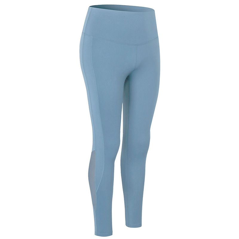 buttery soft nylon peached high waist yoga gym leggings with mesh patchwork women sport tight yoga pants