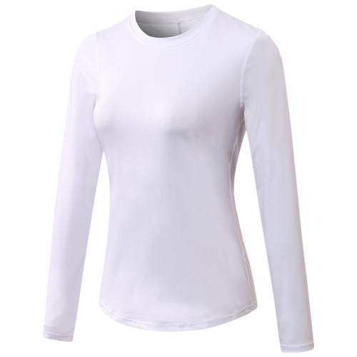 mesh patchwork round collar yoga tshirt long sleeve autumn sport running tee tops wear