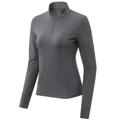 1/4 zipper stand collar yoga tshirt long sleeve sport running tops wear