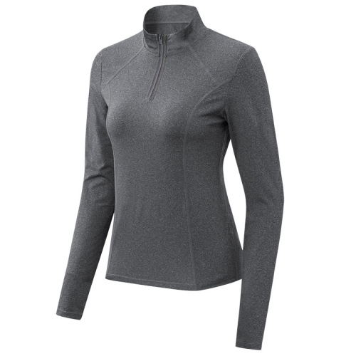 1/4 zipper stand collar yoga tshirt long sleeve sport running tops wear