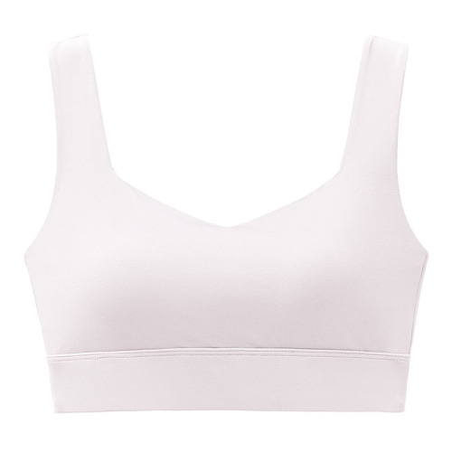 women yoga bra top V collar U hollow out sexy back gym bra with detachable cup padding