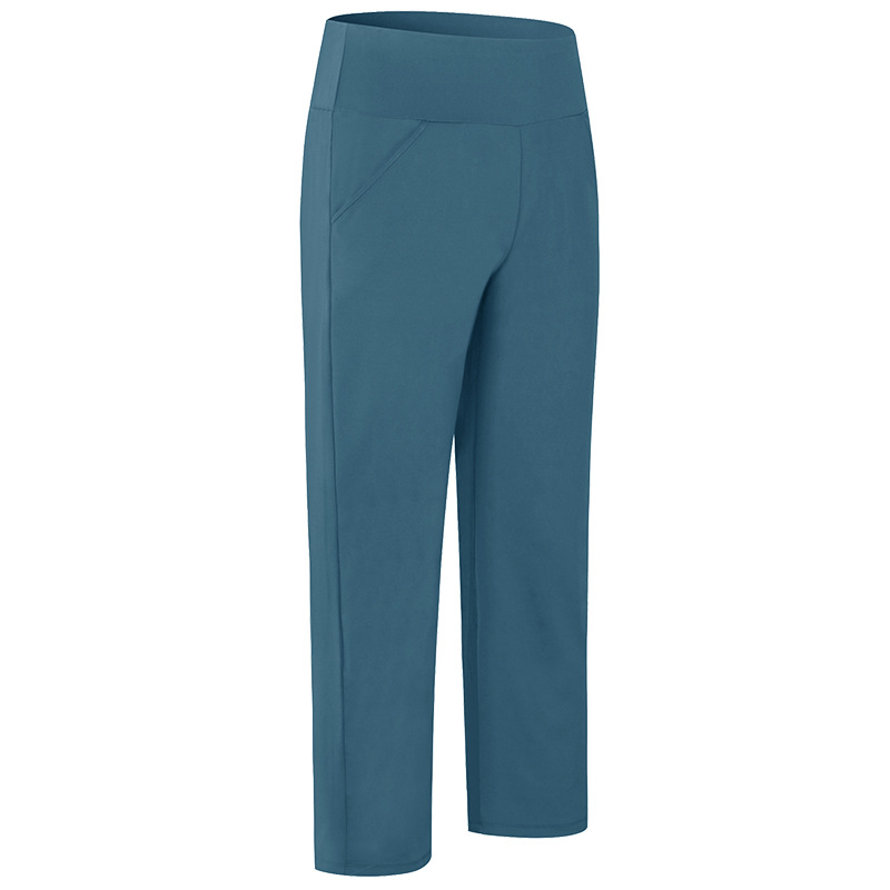 loose fit straight leg knitted high waist sport running pants