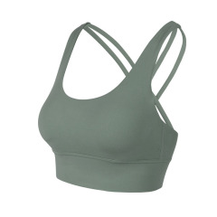 back strip criss cross yoga bra top with detachable cup padding