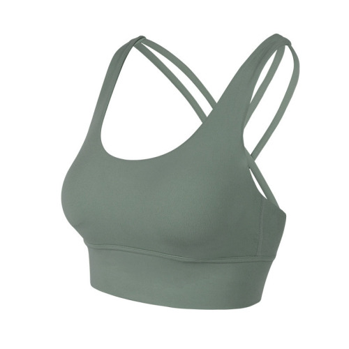 back strip criss cross yoga bra top with detachable cup padding