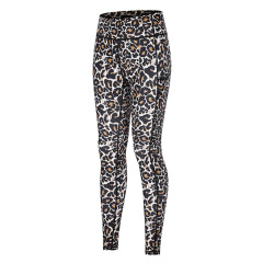digital print leopard high waisted yoga leggings with side phone pocket