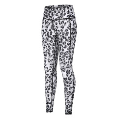 digital print leopard high waisted yoga leggings with side phone pocket