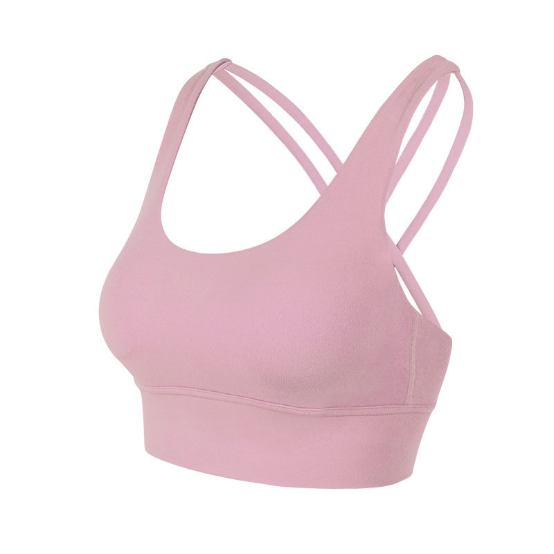 back strip criss cross yoga bra top with detachable cup padding