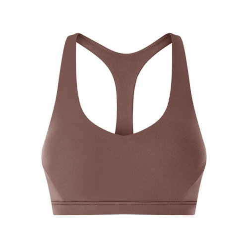 solid color racerback yoga bra top with detachable cup padding