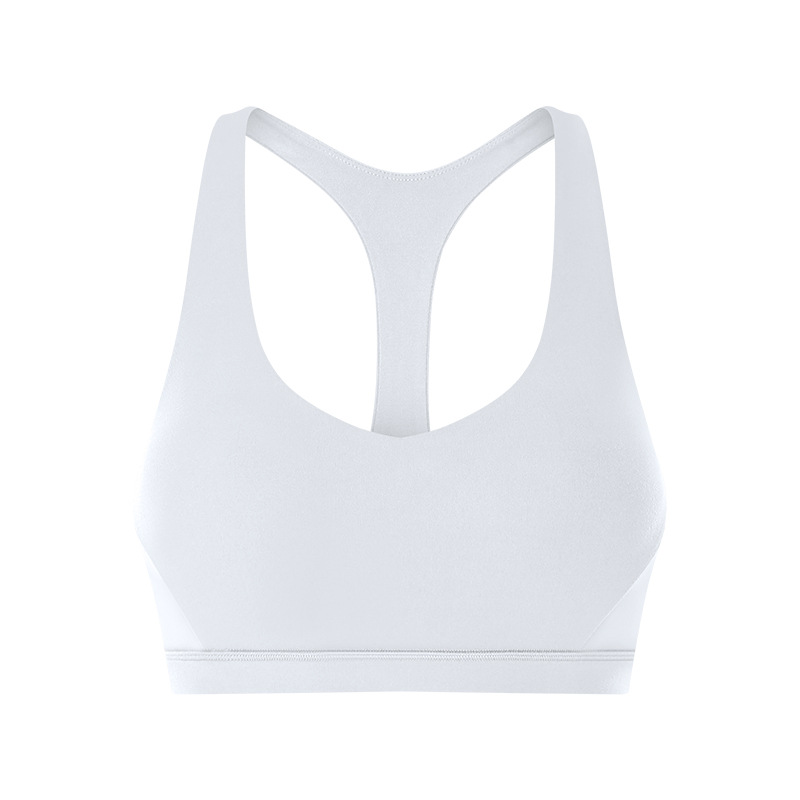 solid color racerback yoga bra top with detachable cup padding