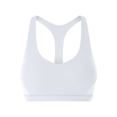 solid color racerback yoga bra top with detachable cup padding