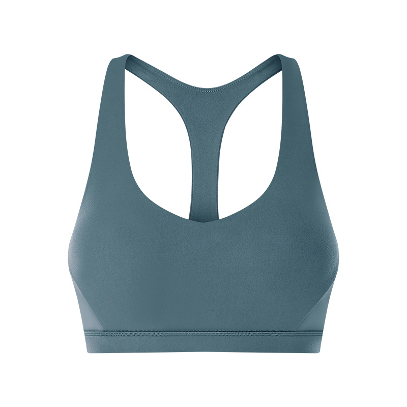 solid color racerback yoga bra top with detachable cup padding