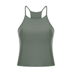 cropped women tank tops spaghetti strap yoga active sport vest