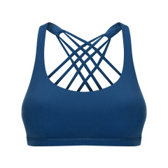 pure color criss cross back women high sport yoga gym bra tops with detachable cup padding