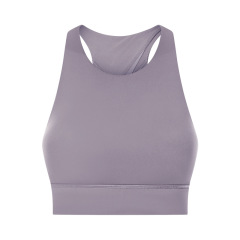 mesh cross back widen strap women high sport gym bra tops with detachable cup padding