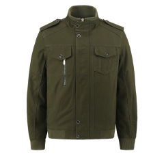 full cotton garment washing cargo jacket full zipper up tactical jacket