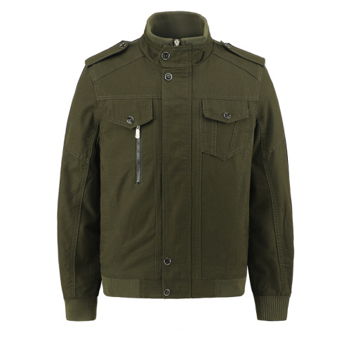 full cotton garment washing cargo jacket full zipper up tactical jacket