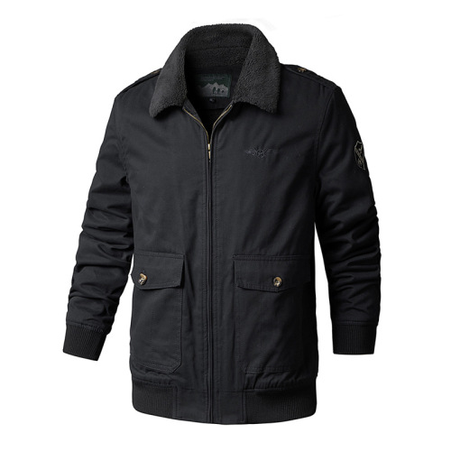 sherpa lining winter cargo jacket full cotton over coat outerwear