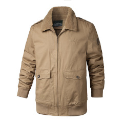 sherpa lining winter cargo jacket full cotton over coat outerwear