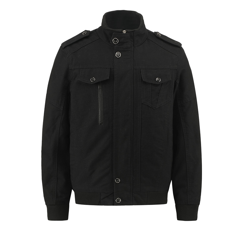 full cotton garment washing cargo jacket full zipper up tactical jacket