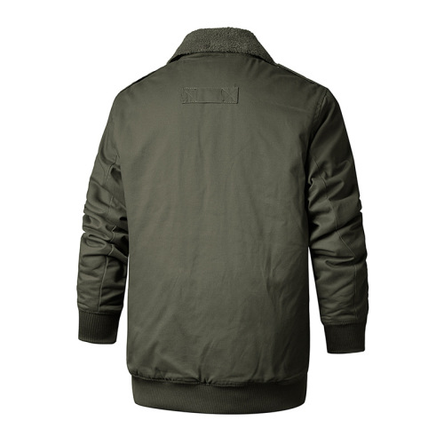 sherpa lining winter cargo jacket full cotton over coat outerwear