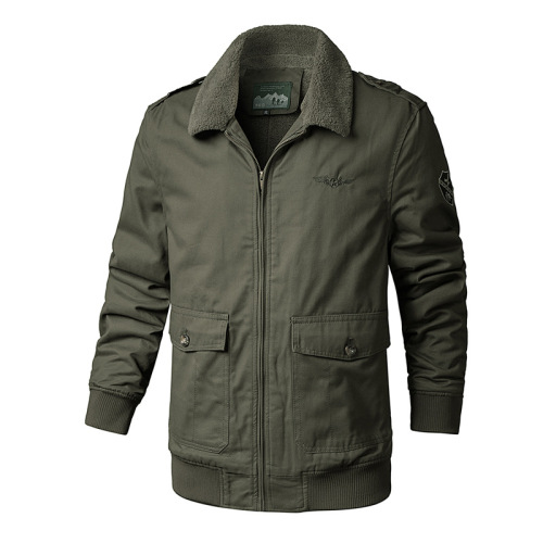 sherpa lining winter cargo jacket full cotton over coat outerwear