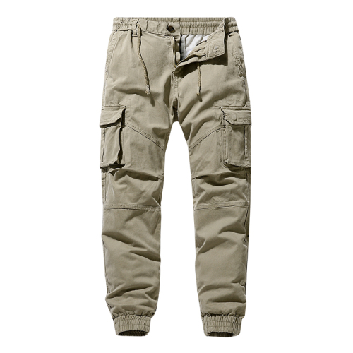 pure color full cotton mens cargo pants multi pocket hiking long pants