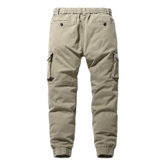 pure color full cotton mens cargo pants multi pocket hiking long pants
