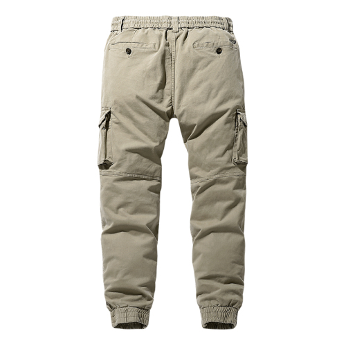 pure color full cotton mens cargo pants multi pocket hiking long pants