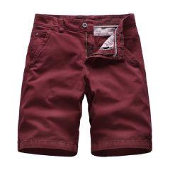 solid color leisure shorts full cotton cargo shorts