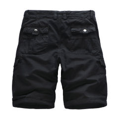pure color full cotton mens cargo shorts multi pocket leisre shorts