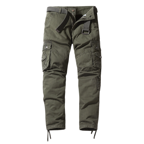 solid color full cotton mens cargo pants multi pocket hiking long pants