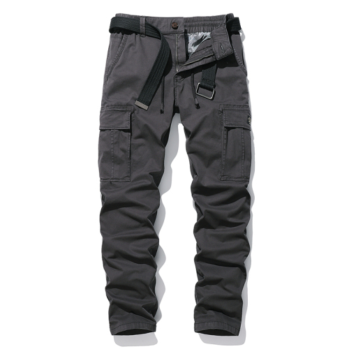 solid color full cotton mens cargo pants multi pocket hiking long pants
