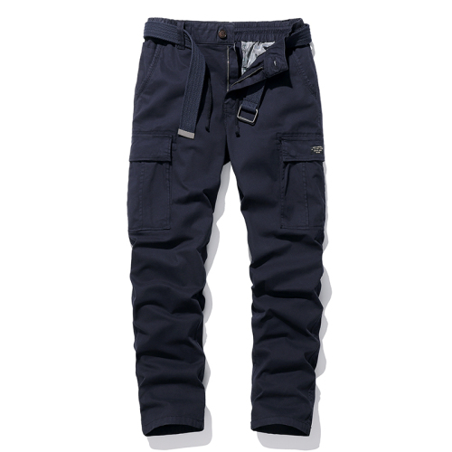solid color full cotton mens cargo pants multi pocket hiking long pants