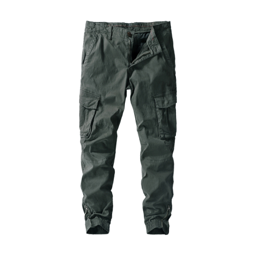 100% cotton zipper bottom mens cargo pants outdoor hiking leisure pants