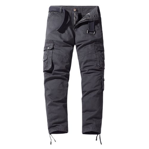 solid color full cotton mens cargo pants multi pocket hiking long pants