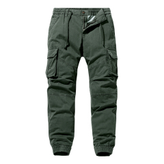 pure color full cotton mens cargo pants multi pocket hiking long pants