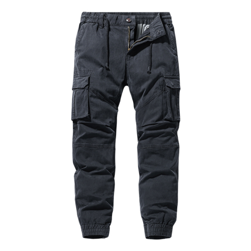 pure color full cotton mens cargo pants multi pocket hiking long pants
