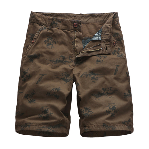 full printed mens cotton cargo shorts outdoor leisure male shorts