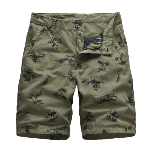 full printed mens cotton cargo shorts outdoor leisure male shorts