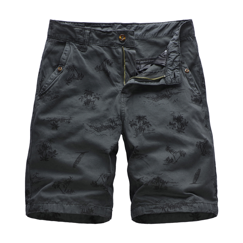 full printed mens cotton cargo shorts outdoor leisure male shorts