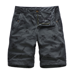 full printed mens cotton cargo shorts outdoor leisure male shorts