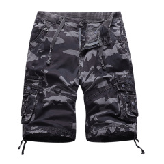 garment washing camouflage mens cargo shorts multi pocket cotton leisure shorts
