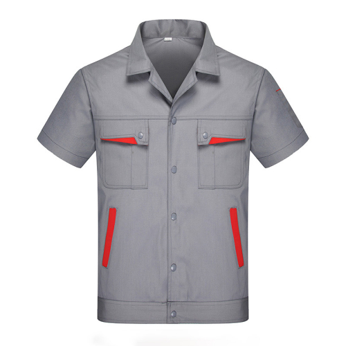 summer short sleeve turnover workwear factory workshop uniform